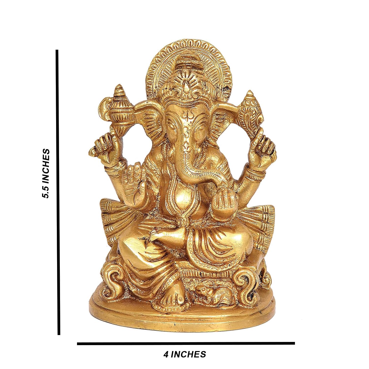 Apko Brass Ganesha Idol Mangalkari Sitting Ganesh Bhagwan Statue God Ganpati Murti For Home Entrance Pooja Dcor Good Luck Vastu